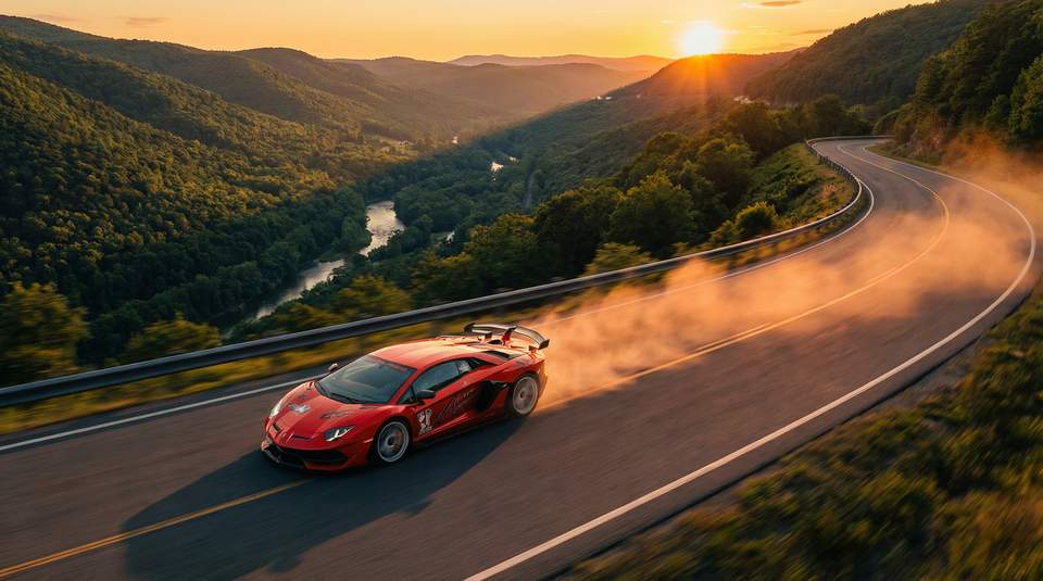 芒果视频视频：红色Aventador SVJ山路激驾